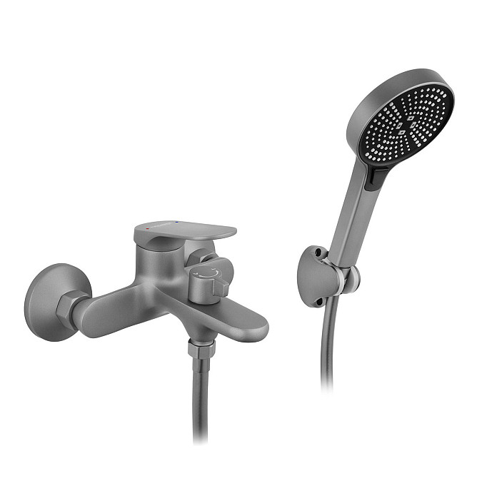 Смеситель для ванны с душевым гарнитуром Kroner KRM Linz - GRN060 серый Киев - изображение 1