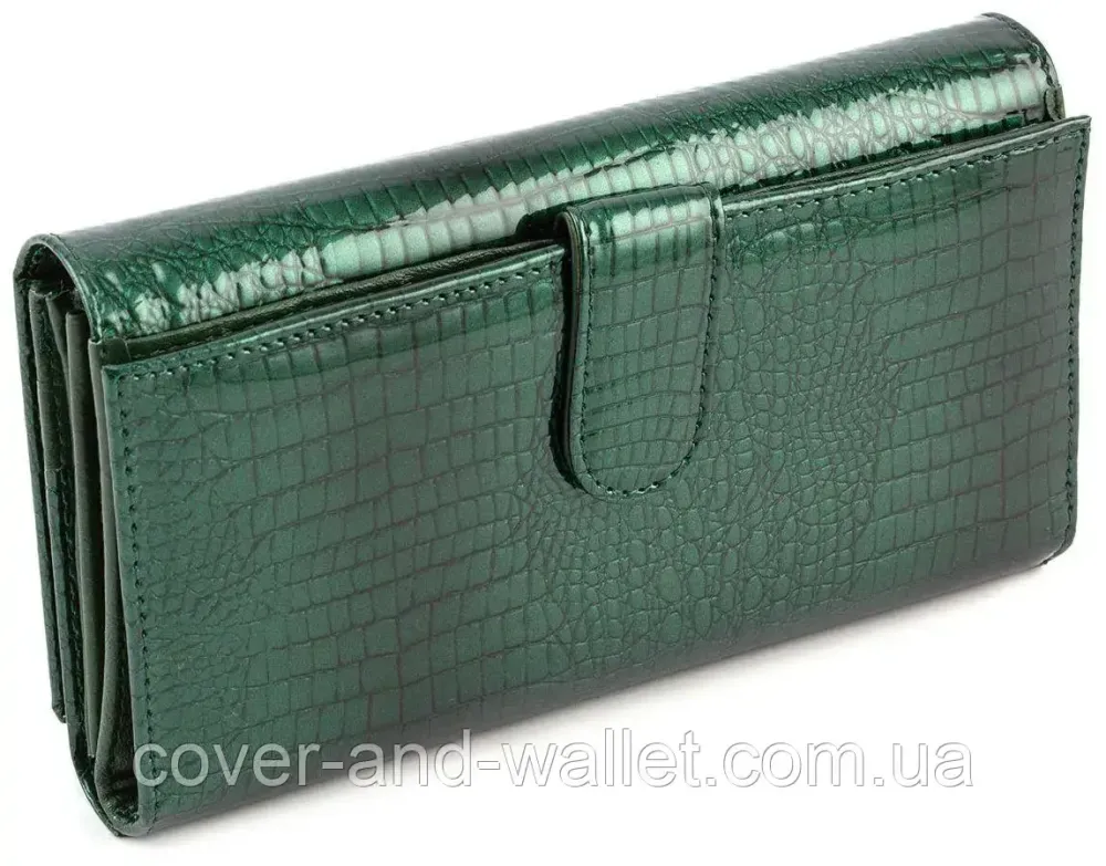 Зелений лаковий жіночий гаманець з блоком для карток Marco Coverna MC-403-2480 Київ - фото 3