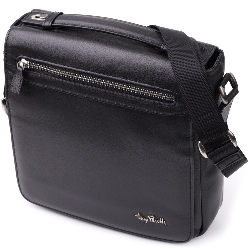 Мужская сумка через плечо из мягкой натуральной кожи Tony Perotti 20845_1 (9207-24 nero) Черный Киев - изображение 1