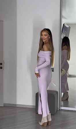 Женское стильное привлекательное платье с разрезом на ноге Ангора рубрик Лаванда Одесса
