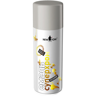 Аерозольна фарба для автомобіля New Ton &quot;Супер хром&quot; срібло 150 мл (000011953) Вінниця - фото 1