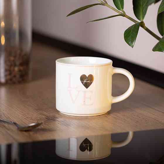 Liling Rongxiang Ceramic Чашка порцелянова 350 (мл) для кави та чаю Love Біла RX-N240126WL Коломыя