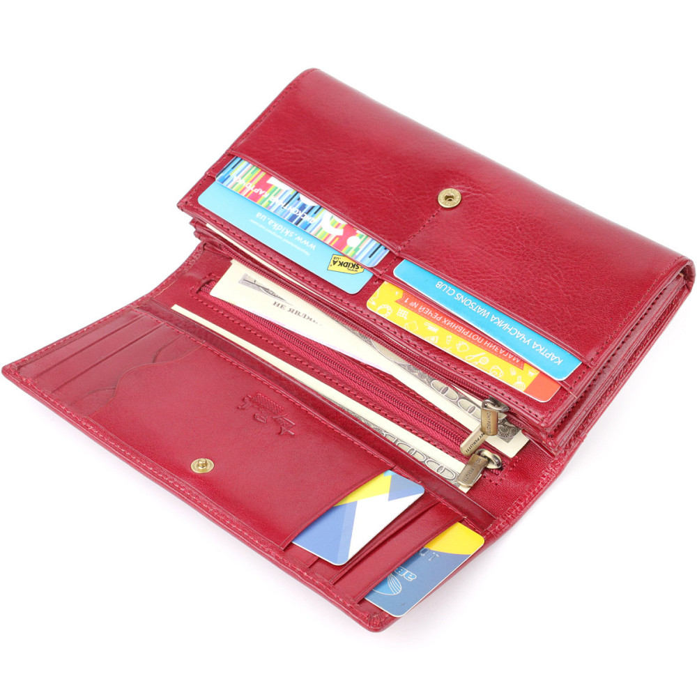 Вместительный женский кошелек из глянцевой натуральной кожи Tony Perotti 20893_1 (1911 rosso) Красный Киев - изображение 7