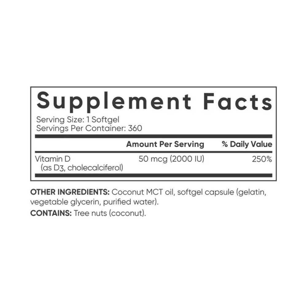 Витамины Sport Research Витамин Д3 Vitamin D3 2000IU 360 гел капс Киев - изображение 2