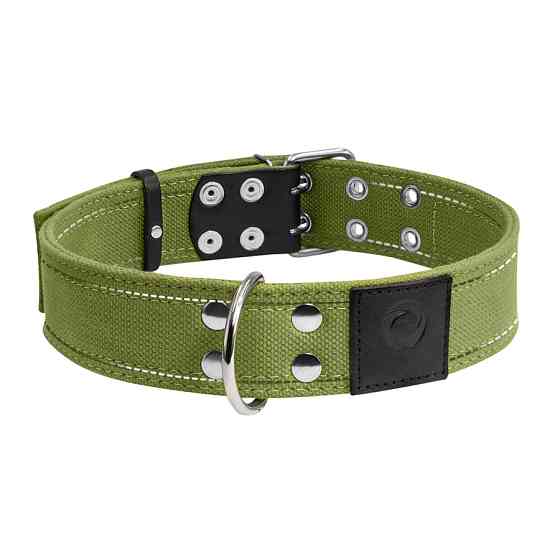 Нашийник для собак бавовняна тасьма CoLLaR Брезент подвійний (ширина 45мм, довжина 56-71см) Коломия