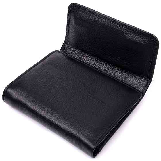 Симпатичный женский кошелек с монетницей из натуральной кожи ST Leather 19481 Черный Киев