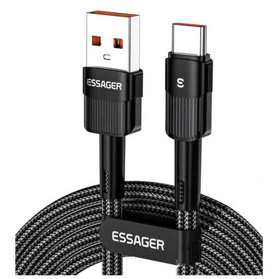 Кабель USB Type-C 80Вт 7А швидка зарядка 1м чорний ESSAGER EXCT-XC01 Київ