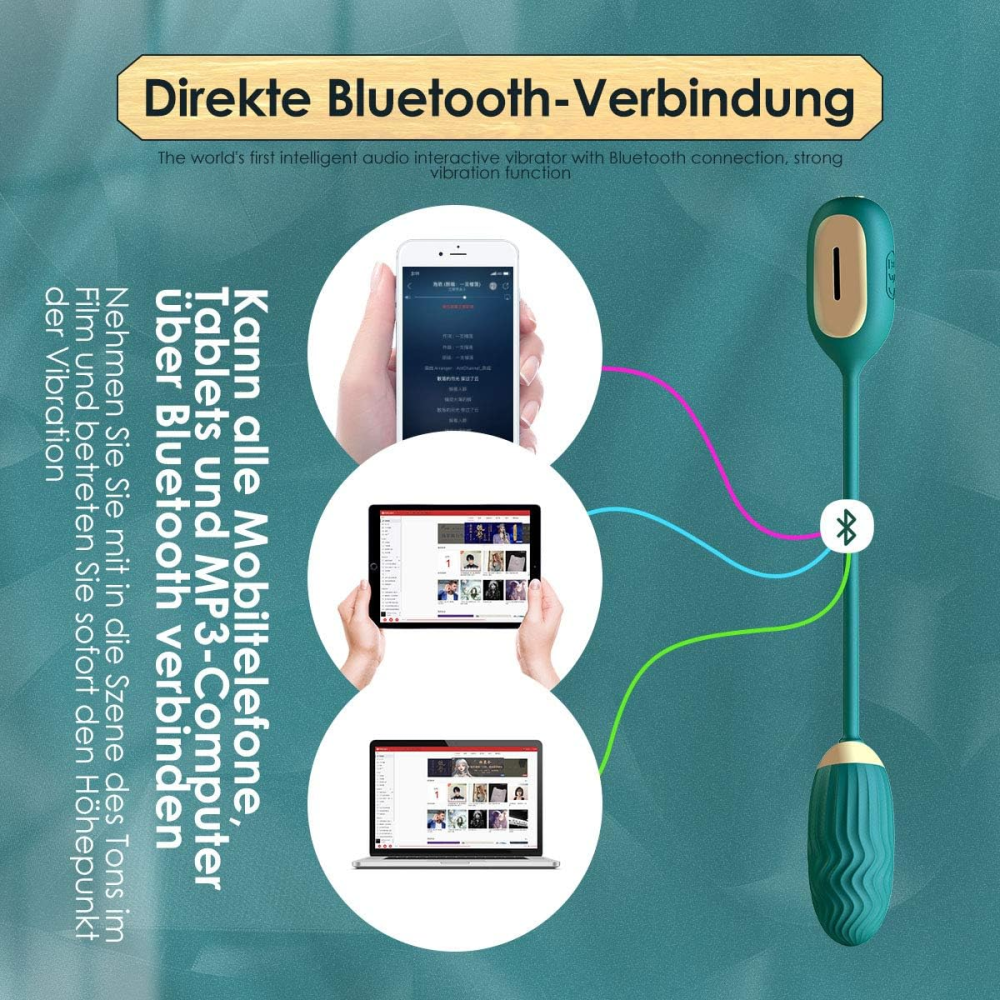 Розумний вібратор VIALA з Bluetooth-колонкою — Водонепроникний (IPX7), 25 режимів вібрації, керування через додаток Київ - фото 17