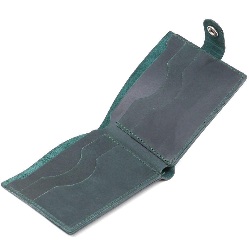 Модне вінтажне портмоне Shvigel 16498 Зелений Київ - фото 6