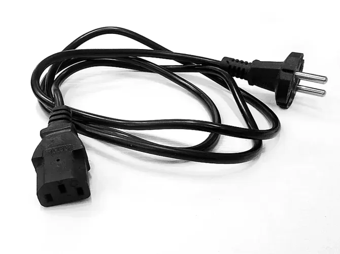 Сетевой шнур трехполюсный 1,5м WIRE-005, цвет черный, разъемы C13 и вилка CEE 7/17, прямые разъемы Киев - изображение 1