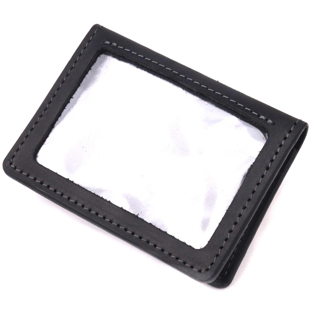 Надійна обкладинка на автодокументи у вінтажній шкірі Україна GRANDE PELLE 16749 Чорна Київ - фото 2