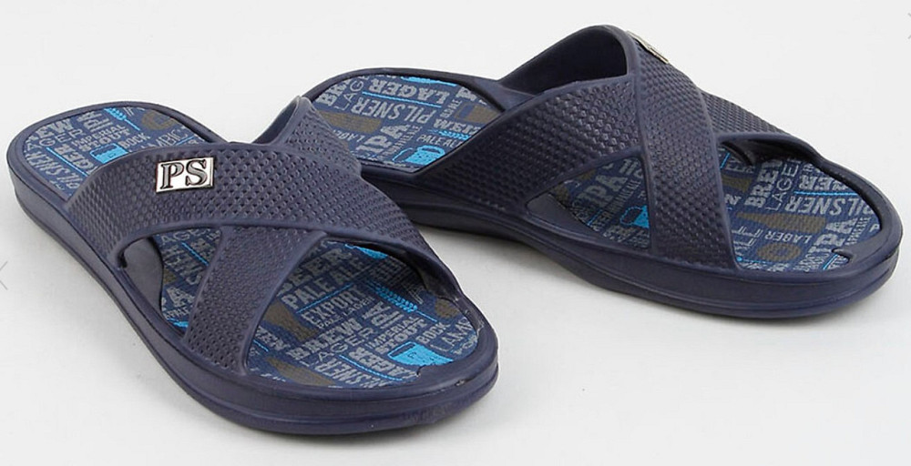 Шлепанцы мужские синие накрест PS Одесса - изображение 5