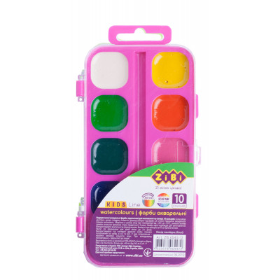 Фарби для малювання ZiBi KIDS Line Водорозчинні акварельні 10 кольорів рожева (ZB.6543-12) Вінниця - фото 1