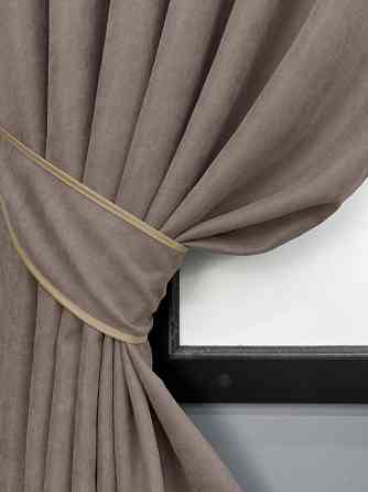 Комплект коротких штор VR-Textil Мікровелюр Petek № 1825ш Какао 140х170 см 2 шт (35-0449) Київ