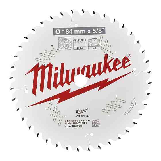 Диск пиляльний по дереву PFTE THIN KERF MILWAUKEE, діаметр 184х5/8"х2,1мм, 40 зуб. Одеса