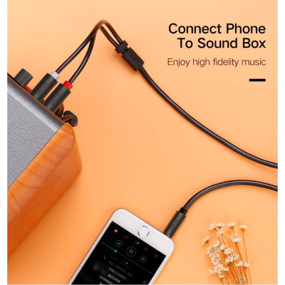 Кабель мультимедійний 3.5mm M to 2xRCA M 2.0m AV102 black Ugreen (10510) Вінниця - фото 7