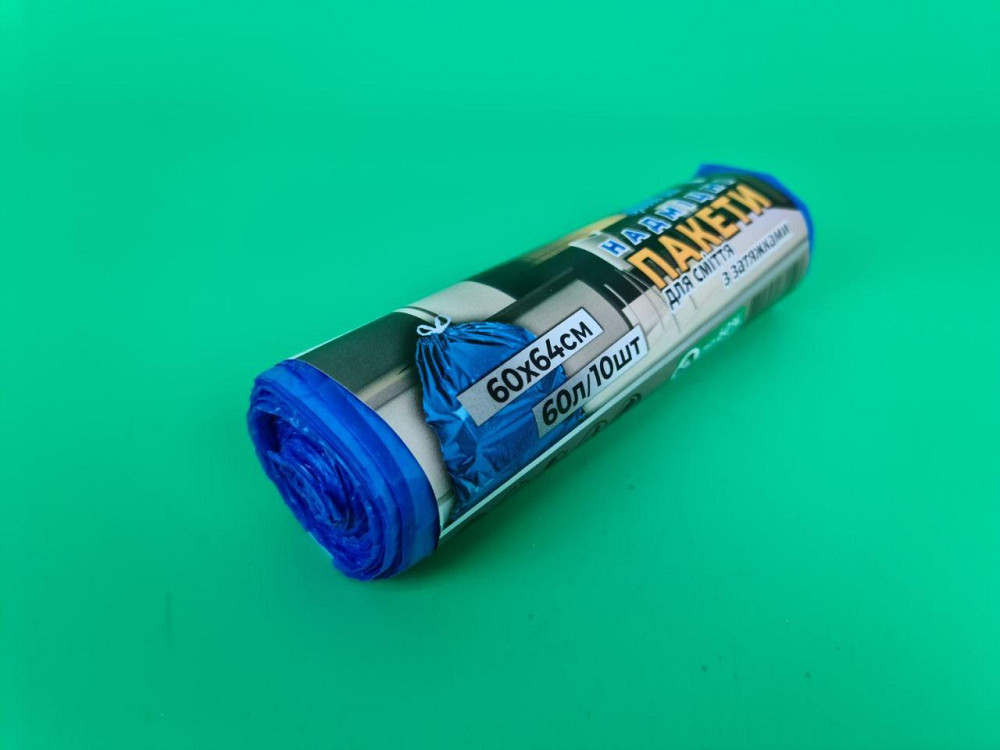 Пакет для сміття 60літрів (10 шт.) КОК із затяжками (1 рул) Харків - фото 2