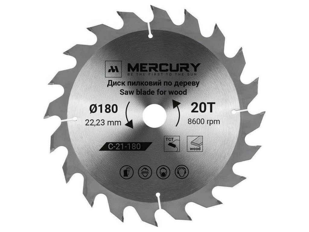 Диск пильный 180мм 22,2мм 20з C-20-180 ТМ Mercury Киев - изображение 1