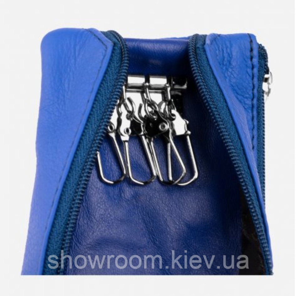 Женская кожаная синяя ключница (405) Киев - изображение 4