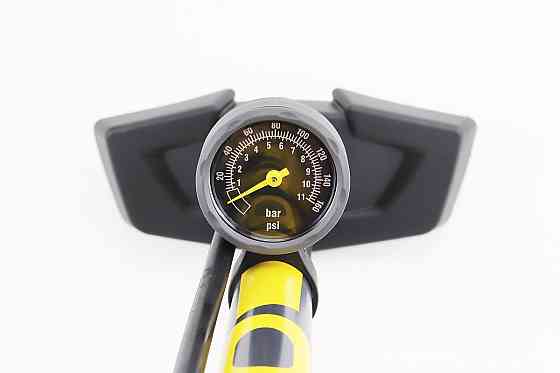 Насос ручний "підлоговий" сталевий з манометром 160 psi/11 bar, під штуцера Schrader&Presta, PUM-058 Київ