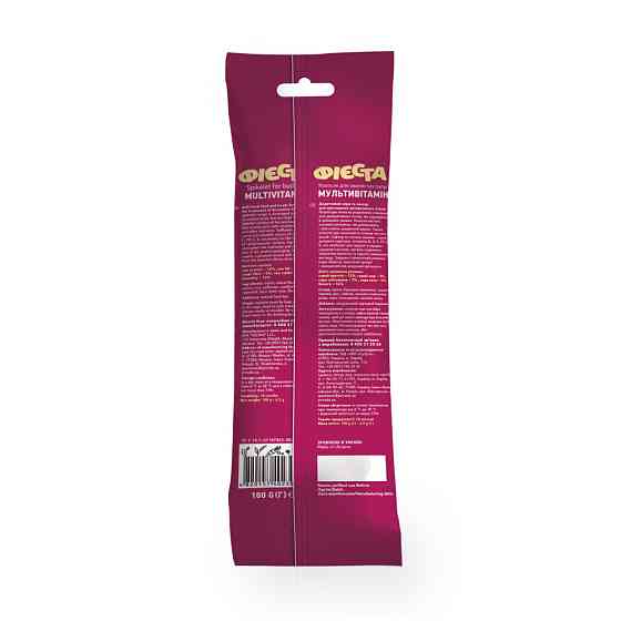 Лакомство для птицы Фиеста. Колосок «Мультивитамин» лакомство для волнистых попугаев 100 г, Природа Винница