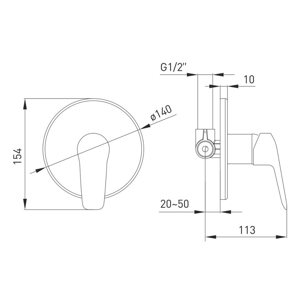 Змішувач прихованого монтажу VOLLE DIOS cromo для душу хром Київ - фото 2