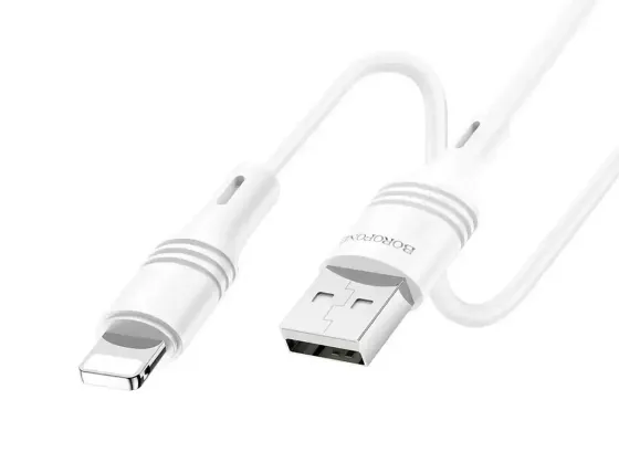 Кабель USB - Lightning Borofone BX59 Defender 1м 3А швидка зарядка для iPhone iPad шнур із чіпом захисту Одеса