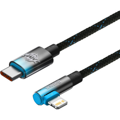 Дата кабель USB-C to Lightning 1.0m 20W 90° corner black/blue Baseus (CAVP000221) Винница - изображение 3