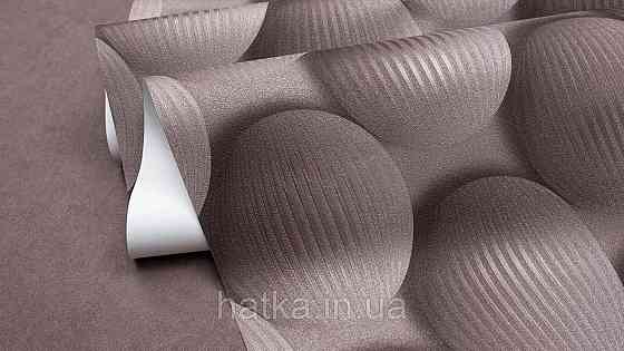 Обои виниловые на флизелине метровые Sintra Edelina геометрия фигуры круги  3д темный шоколад 520246 Киев