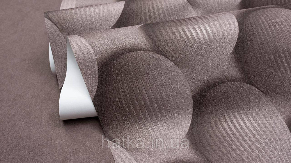 Обои виниловые на флизелине метровые Sintra Edelina геометрия фигуры круги  3д темный шоколад 520246 Киев - изображение 4