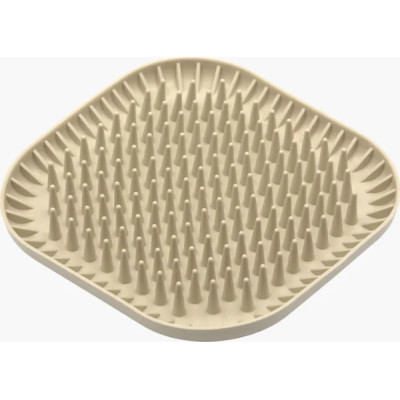 Универсальная посуда для животных Fiboo Fiboowl Spiky коврик для слизывания лакомства и еды, 19х19 см бежевый (FIB0233) Винница - изображение 1