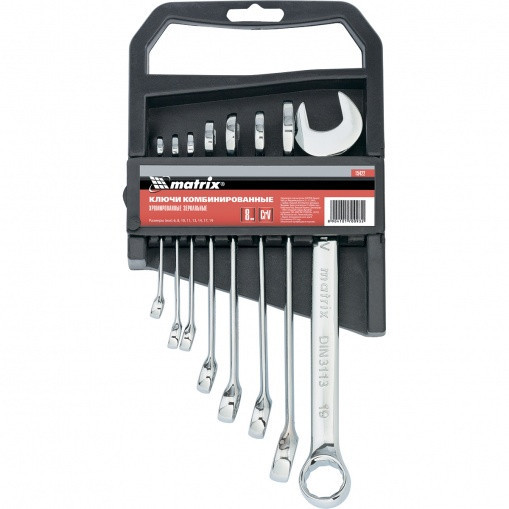 Набор ключей комбинированных, 6 - 19 мм, 8 шт.хром Полтава - изображение 1