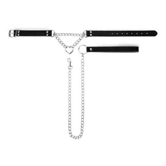 Нашийник з повідцем Bedroom Fantasies: Collar with Chain - Silver Sex Aura Київ