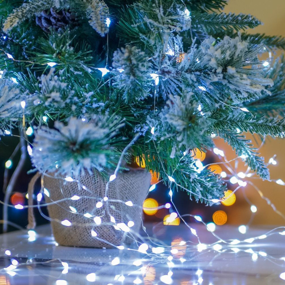 Гирлянда нить Роса от USB,50м,500LED + пульт,Холодный белый SBR Киев - изображение 8