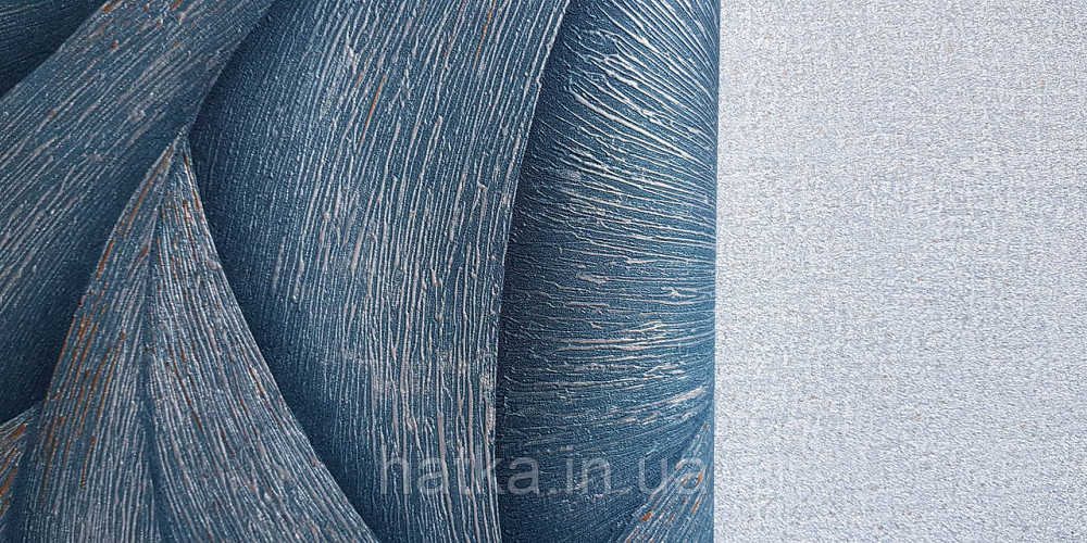 Шпалери вінілові на флізеліні Ritus Marburg метрові геометрія смуги фігури 3д бірюзові золото срібло Київ - фото 4