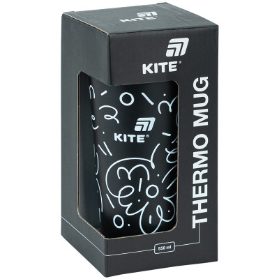 Термокружка Kite 550 мл, чорна (K25-1226-1) Вінниця - фото 5