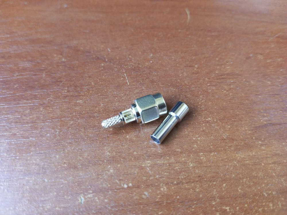 Штекер SMA-J з віконцем під пайку, обтискний (RG-174), латунь Полтава - изображение 1