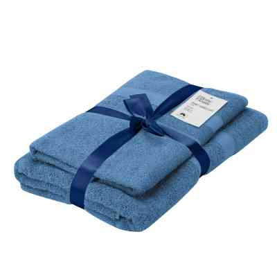 Полотенце Ardesto набор махровых Splendid 50х90 см, 70х140 см, 2шт, 100% хлопок, голубой (ART2359BL) Винница