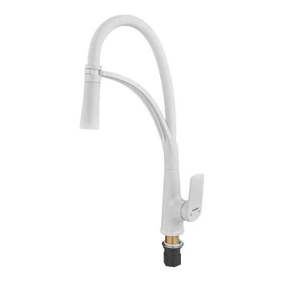 Змішувач для кухні Plamix Lucas-017 SET White REFL.White з підведенням (PM0716) Київ