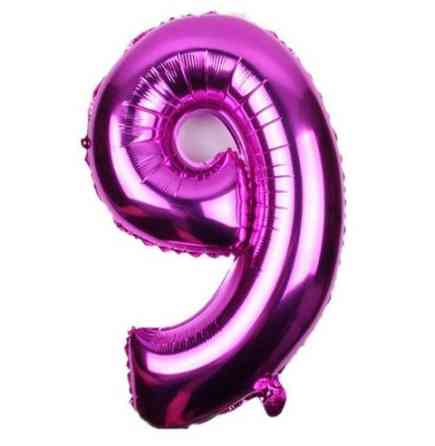 Шарик цифра 9 фольгированная 32 дюйма бургунди Киев