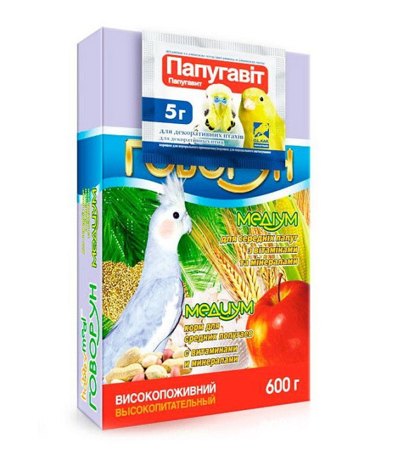 Корм Хобби Мил Говорун Медиум для средних попугаев 600 г, O.L.KAR Винница - изображение 1