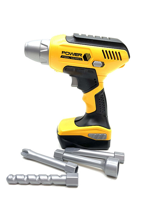 Шуруповерт іграшковий 4 насадки автоматичне обертання режим "реверс" Жовто-чорний (T002) Чернігів - фото 6
