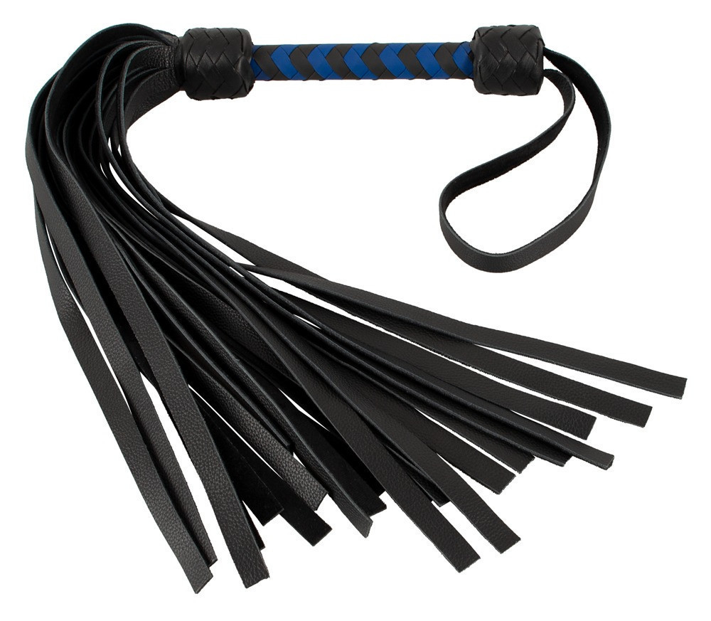 Флогер кожаный ZADO TOOLS Leather Flogger с плетенной ручкой, черно-синий Sex Aura Киев - изображение 1