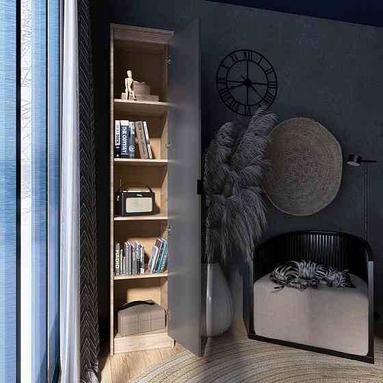 Шкаф-пенал закрытый Эверест Сити-400 Дуб сонома/Графит (DTM-071091) Львов