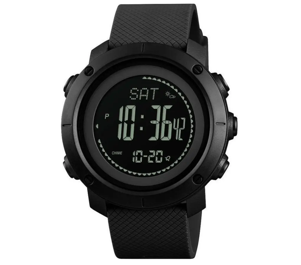 Чоловічий спортивний годинник Skmei 1427 з компасом та барометром Чорний Вінниця - фото 1