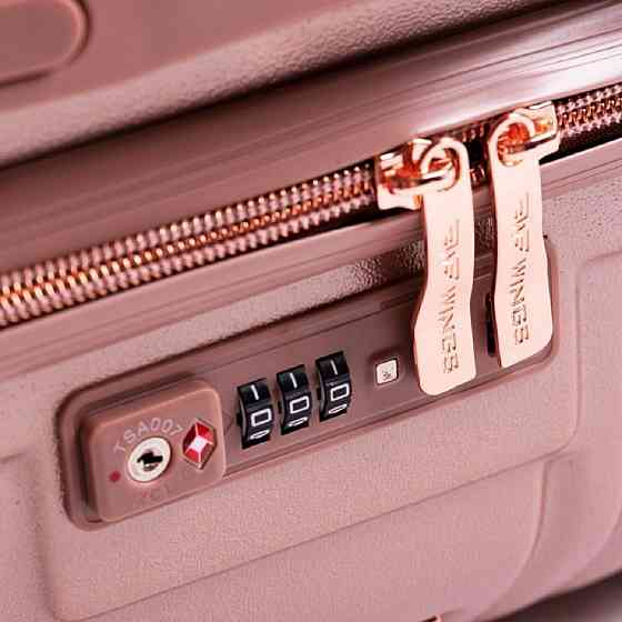 Валіза пластикова WINGS WN01 мала 55 см золотисто-рожева Київ