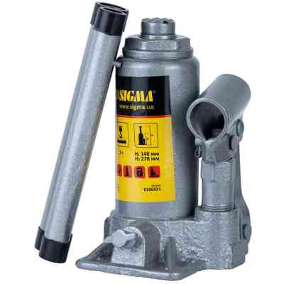 Домкрат Sigma гідравлічний пляшковий 2т H 148-278мм (6106021) Вінниця