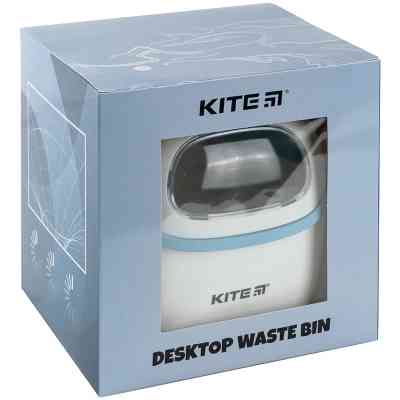 Кошик для паперів Kite Настільний контейнер для сміття, біло-блакитний (K24-009-6) Вінниця
