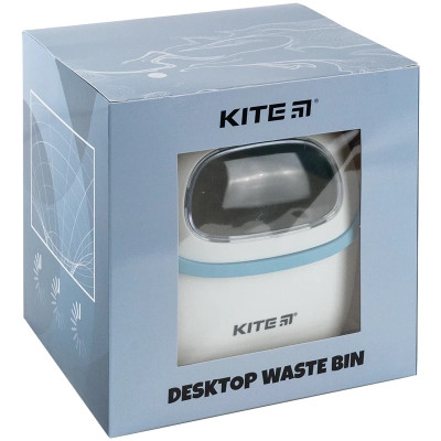 Кошик для паперів Kite Настільний контейнер для сміття, біло-блакитний (K24-009-6) Вінниця - фото 5