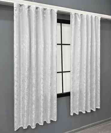 Комплект коротких штор VR-Textil Жакард Мрамор Al1 № 1300ш Белый 130х170 см 2 шт (35-0403) Киев